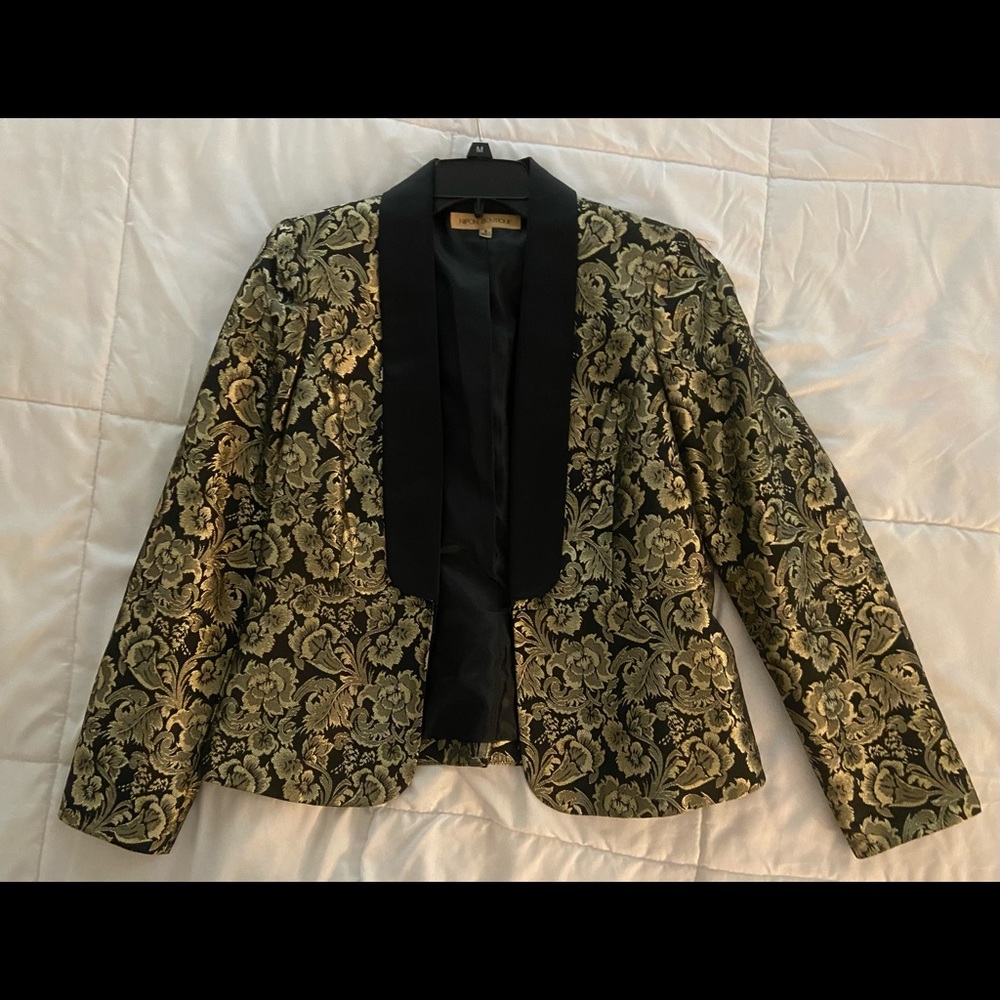 Nipon Boutique blazer, black and gold, size 8
